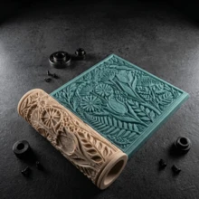 聚合物黏土紋理滾輪，高精度聚合物黏土手工工具，珠寶耳環壓花，手工配件，無縫聚合物黏土耳環製作，珠寶製作和藝術手工 - Texture Roller - 查看 7