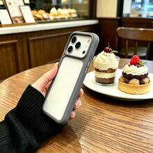 DECOPHONE 極簡電鍍按鈕壓克力透明防震手機殼，適用於 XR、7、8 以及 Apple 17、17 Pro、17 Pro Max、16、16 Pro、16 Plus、16 Pro Max、15 Pro、15 Pro Max - 灰色 - 查看 4