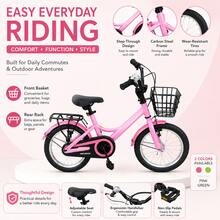 12-18 Inch Casual Bicycle / Random Color Tricycle With Training Wheels / Basket Commuter Bike - Multicolor - View 6