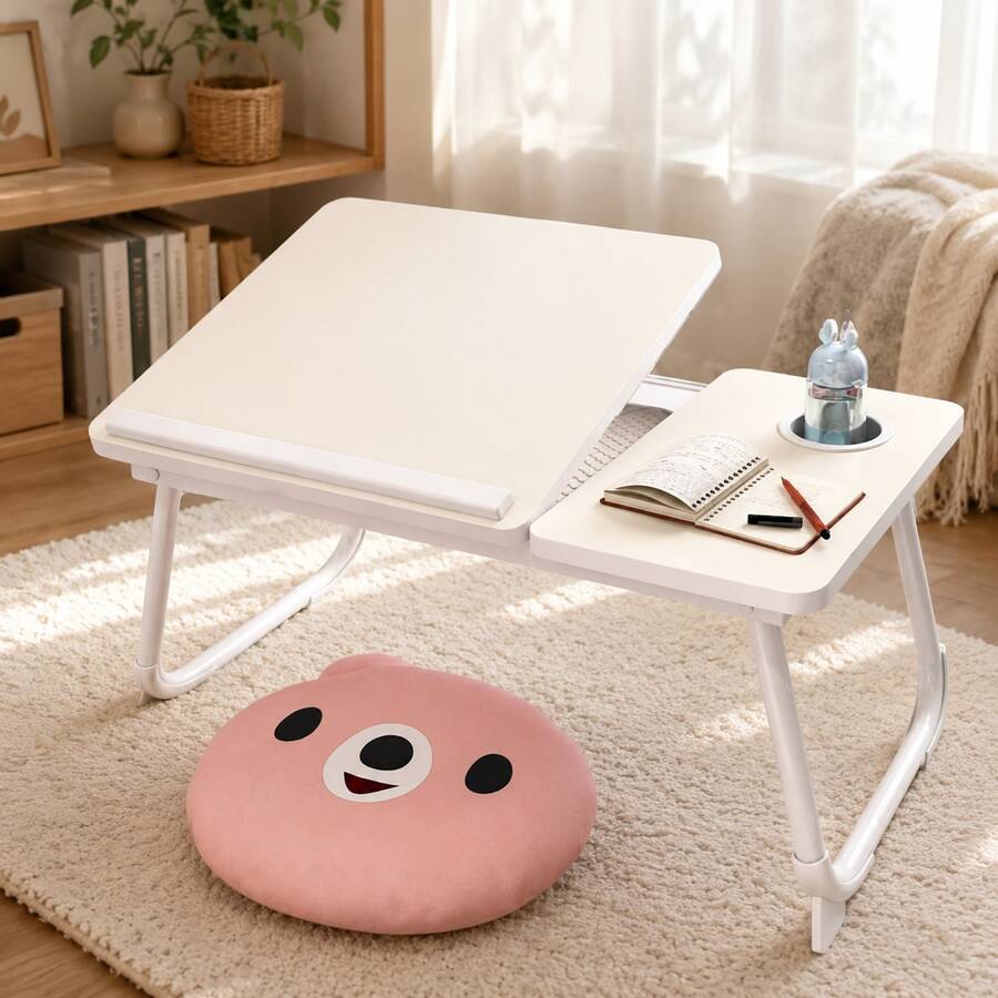 AB Side Folding Computer Desk, Adjustable Height Laptop Desk For Bed, AB Side Lift-Up Study Desk - View 1