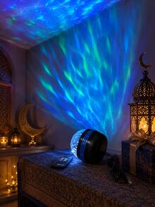 1 pieza[Luz de Decoración de Habitación]Luz de Proyección de Aurora Alimentada por USB, Efecto de Aurora Colorida con Control Remoto | Adecuada para Mesita de Noche, Dormitorio, Sala de Estar, Decoración de Ambiente Festivo - Multicolor - Ver 9
