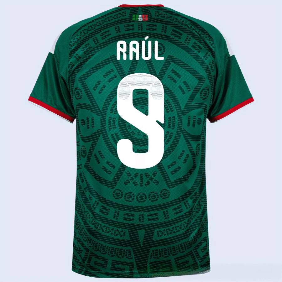26-27 Mexico National Team Home Green No. 10 Fan Version Breathable Sports Short-Sleeve Football Jersey (Available In Sizes 4/9/10/11/14/22) - 26-27 墨西哥 主 - NO. 9 - 查看 1