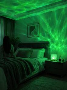 1 Stück [Wasserwellen-Projektionslicht] Buntes Ozeanwellen-Atmosphären-Nachtlicht, Fernbedienung Tischdekoration Lampe | Geeignet für Schlafzimmer, Nachttisch, Wohnzimmer, Badezimmer | USB-betrieben - Verschiedenfarbig - Übersicht 11
