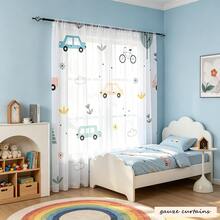 2pcs Set Small Car Plant, Dreamy Pattern Design Print, Bar-Shaped Opening Design, Filter Light, Suitable For Living Room, Kitchen, Cafe, Bedroom, Balcony, Garden, Theme Decoration - Multicolor - View 1