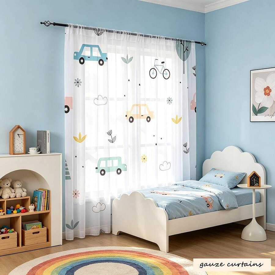 2pcs Set Small Car Plant, Dreamy Pattern Design Print, Bar-Shaped Opening Design, Filter Light, Suitable For Living Room, Kitchen, Cafe, Bedroom, Balcony, Garden, Theme Decoration - Multicolor - View 1