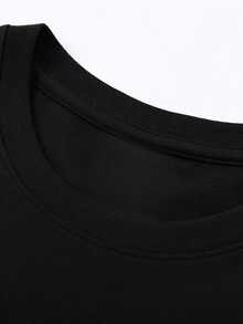 Women's Casual T-Shirt With A Round Neck And Short Sleeves, Featuring A Fun Print. Cute Graphic Tee With The "Wait What Stop It I Agree" Design. A , Casual Graphic Tee, Suitable For Valentine's Day, Christmas, Parties, Sports Activities, Holidays, Outings, And Other Festive Gifts. Fashionable - 黑色 - 查看 5