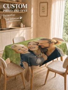 Customized Personalized Table Cloth, Photo Print Table Cloth, Birthday Gift, Home Decor Personalized Gift, Charity Exhibition Tablecloth, DIY Table Cloth - Multicolor - View 2