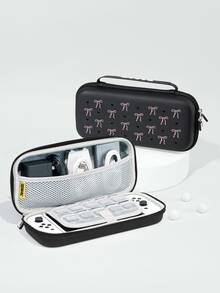 1 pieza Funda protectora y bolsa de almacenamiento con patrón de lazo lineal negro & corazón, compatible con Switch 2 (2025)/Switch OLED/Switch NS/Lite, accesorio de juego protector para la nueva Switch 2ª generación, versión con batería extendida, accesorio protector para consola de juegos, el mejor regalo para jugadores de SWITCH - Multicolor - Ver 8