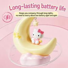 MINISO Hello Kitty Sanrio LED Starry Night Light For Girls,USB-C Charging With 3 Light Modes, Portable Rechargeable Dimmable Bedside LED Lamp, Kawaii Gifts For Girls, Birthday Gift - Moon - View 5