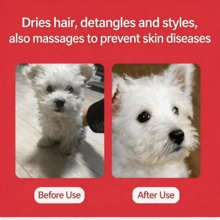 High-Powered Pet Hair Dryer And Comb For Cats And Dogs - A Multi-Functional Grooming Tool For Dogs And Cats, Easily Removes And Cleans Fur With This Electric Hot Air Brush. - White - View 4