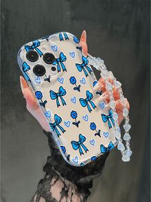 清新甜美蝴蝶結手機殼附愛心蝴蝶結掛繩，奶油邊氣墊創意防震保護殼，適用於 Apple 15/11/12/13/14/XR/XS/Pro/Max 及 A14/A15/A12/S33/S22/A23 5G，14TPU/IP14PMTPU/11 氣墊防震 I13 Pro Max 手機殼 12 全包覆 15 Pro Max/15 Plus/15 Pro/15 適用於 15 Pro Max Apple 14/Pro/13 Mini 氣墊防震 13/12 手機殼，Android 手機殼，適用於 IPhone 17/17 Pro Max/17 Pro/Air 手機殼掛繩，手機鍊 - 藍色 - 查看 4