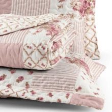 King Size Double-Sided Printed Microfiber Bedspread Set - 3 Pieces - Ripe Rose - View 1