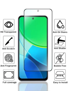 4pcs/Pack Phone Screen Protector, Compatible With VIVO Series, Anti-Shatter Edge, Anti-Oil Stain, Anti-Explosion, Anti-Scratch, High-Definition Display, Smooth Touch, Precise Fit, Easy Installation, No Bubbles, Ultra-Clear Phone Accessory - Clear - View 4