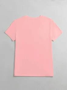 PLAYERA CON CUELLO REDONDO CON ESTAMAPADO DE MARIPOSITA PARA LUCIR ESPECTACUALR - Rosa - Ver 2