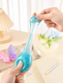 1pc Maltose Stretchy Duck Squish Toy, Soft Stretchable Cartoon Duck Hand Pinch Play Toy For Kids - Random Color - View 1
