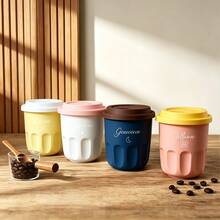 Taza de café de cerámica personalizada y grabada con tapa de color intercambiable, hecha a mano, regalo único para ella/él, regalo perfecto para maestros, taza estilo Ins - multicolor - Ver 3
