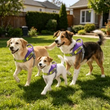 Anti-Pull Anti-Escape Reflective Pet Harness, Comfortable Breathable Mesh Lining, High-Quality Space Aluminum Leash D-Ring, Lightweight No-Burden Design, Anti-Pull Auxiliary Handle, Suitable For Medium And Small Dogs, Home And Outdoor Use. Close-Range Anti-Pull Handle For Close-Range Control To Prevent Dog Pulling; Used For Short Leashing When Crossing Roads Or In Crowded Areas; Use Handle To Lift And Assist Pet In Overcoming Obstacles Or Going Upstairs - Grey - View 6