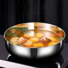 Stainless Steel Bowl With Luxurious Gold And Silver Luster, Perfect For Kneading Dough, Washing Vegetables, Preparing Salads, Serving Fruit And Cooking Soup, Ideal For Kitchen And Restaurant - View 8