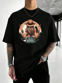 Men T-Shirts - 黑色 - 查看 2