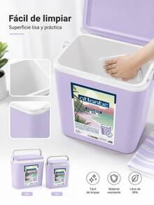 Nevera portátil con asa 10/24: la nevera portátil perfecta para acampar, la playa o el campo. - Refrigerador morado - Ver 6