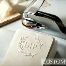 1pc Personalized Embossing Stamp, Customized Handmade Embossing Stamp, Logo Embossing Stamp, Wedding Logo Embossing Stamp, Library Book Embossing Stamp - Silver - View 3