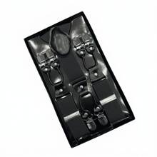 Amo Sombrinha 6 Pieces Premium European Style Solid Suspenders For Men, Gentleman Suspenders, In Stock, Suit Pants Suspenders, Durable And Fashionable High Elasticity, Suit Suspenders, Adjustable Clip Suspenders, Unisex, Black Work Party Suit Wedding Prom Church - 黑色 - 查看 6
