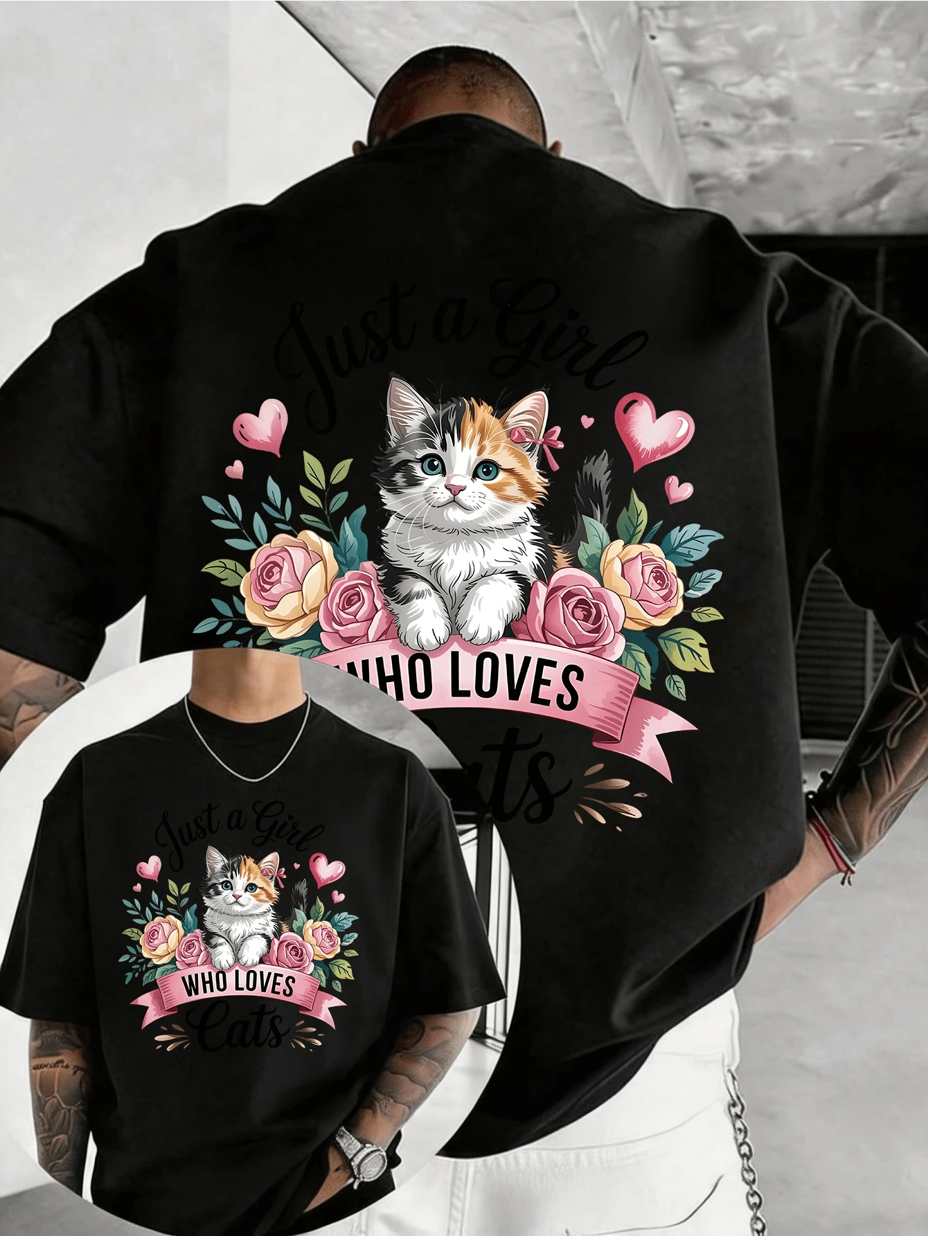 Men T-Shirts - 黑色 - 查看 1