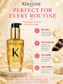 Dầu dưỡng tóc đa năng KÉRASTASE Elixir Ultime L'Huile Originale 30ml (dung tích lớn) + 15ml mẫu thử, bảo vệ tóc khỏi nhiệt, kiểm soát tóc xơ rối, tăng độ bóng, nuôi dưỡng tóc, chứa chiết xuất hoa trà dại, hoa nhài và nhựa thơm, công thức nhẹ nhàng phù hợp với mọi loại tóc, hương thơm tóc hàng ngày, món quà lý tưởng cho cả nam và nữ, sử dụng hàng ngày. - Dầu dưỡng tóc Kerastase Camellia Classic Fragrance - Xem 10
