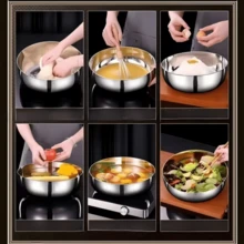 Stainless Steel Bowl With Luxurious Gold And Silver Luster, Perfect For Kneading Dough, Washing Vegetables, Preparing Salads, Serving Fruit And Cooking Soup, Ideal For Kitchen And Restaurant - View 7