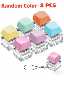 12/8/4/2/1pc Invisible Button Fingertip Toy Keychain - A Tactile Toy Designed To Relieve Stress And Enhance Focus. This Ultra-Portable Mini EDC Gadget Features A Satisfying Silent Click, Perfect For Use In The Office Or During Study - Multicolor - View 12