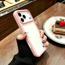 DECOPHONE Pink Frame Transparent Phone Case, Shockproof Full Coverage Protective Cover Compatible With Apple 17, 17 Pro, 17 Pro Max, 16, 16 Pro, 16 Plus, 16 Pro Max, 15 Pro, 15 Pro Max - Pink - View 2