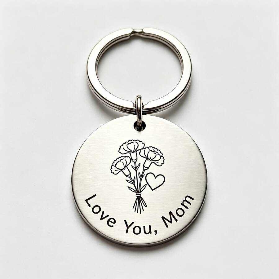 Stainless Steel Pendant Portable Home Use, Keychain Accessory With Label, Warm And Thoughtful Mother's Day Gift, Also Suitable As Pet Collar Accessory And Pet Identification Tag, Scratch-Resistant, Durable, Long-Lasting Shine - Multicolor - View 1