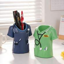 1個創意外科醫生白袍造型筆筒，筆筒兼花瓶，樹脂材質 - 優雅返校禮物，- 完美用於整理書寫工具、筆，適合桌面文具整理收納蝴蝶結筆筒，返校禮物，送給朋友、同學、老師的禮物 - 均碼 - 查看 10