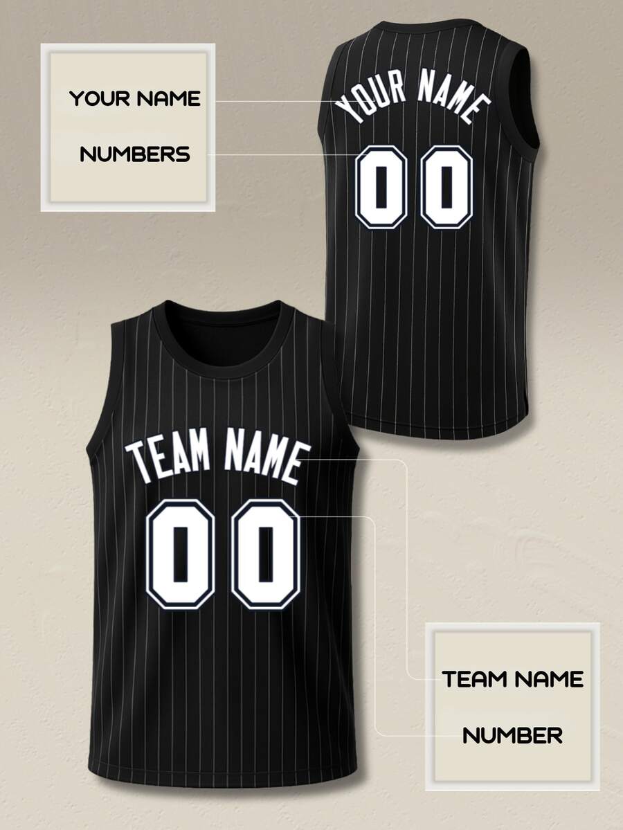 Custom Men's & Teen Reversible Basketball Jersey, Performance Sports Shirt, Personalized Team Name & Number Customization Tank Top - Black - View 1