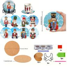 5D DIY Diamant-Malerei Untersetzer Set, Anfänger, Erwachsene Malerei Handwerk und Nähbedarf, geeignet für Heimdekoration, Hochzeitsaccessoires und Party Kleine Geschenke Spielzeug, Thanksgiving, Halloween Dekoration, Weihnachtsgeschenke - Verschiedenfarbig - Übersicht 11