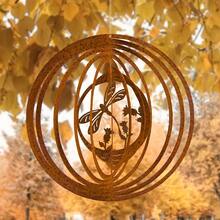 1pc Natural Rusty Metal Spiral Dragonfly Wind Vane, Rusty Outdoor Yard Decor, Suitable For Balcony, Window, Porch And Yard Garden, As Well As Indoor And Outdoor Decoration - Rust - View 7