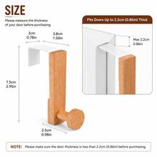 1/3 piezas Ganchos para puerta - Ganchos de metal para armarios y estantes de armario, ganchos de arte de hierro para puertas de armario del hogar, ganchos de combinación de hierro y madera, ganchos para puertas de armarios de baño y cocina - Ganchos prácticos que ahorran espacio - A - Ver 3