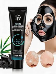 Salicylic Acid & Blackhead Peel-Off Mask – Deep Pore Cleansing,Strong Pulling Design,Oil Control,Blackhead Removal,Acne And Whiteheads,Non-Tightening Post-Use,Tender And Smooth Skin,Brightening Skin,Shrink Pores,Moisturize,Suitable For All Skin Types - 黑色的 - 查看 1