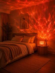 1 Stück [Wasserwellen-Projektionslicht] Buntes Ozeanwellen-Atmosphären-Nachtlicht, Fernbedienung Tischdekoration Lampe | Geeignet für Schlafzimmer, Nachttisch, Wohnzimmer, Badezimmer | USB-betrieben - Verschiedenfarbig - Übersicht 7