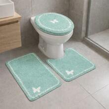 Delicato 3-Piece Non-Slip Bathroom Set Kit - Green - View 1