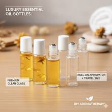1/2/3/5ml Refillable Glass Roller Bottles With Stainless Steel Roller Ball, Empty Essential Oil Perfume Sample Bottles, Portable Travel Containers With Funnel And Dropper Set - Multicolor - View 1