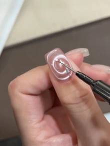 1pc Spiral Cat Eye Nail Magnet Pen, Professional Strong Magnetic Stick Tool For 3D Swirl & Lollipop Design Gel Nail Art DIY - Multicolor - View 5