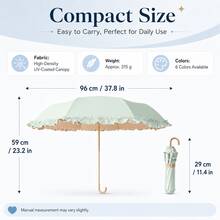 女款創意折疊傘，防曬防雨雙用設計，便攜防紫外線遮陽傘，適合日常使用與送禮 - 多色 - 查看 3