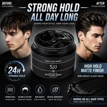 Wax Rambut Pria 100g, Hasil Akhir Matte, Daya Tahan Kuat & Tahan Lama, Tekstur Alami Tanpa Kaku, Melembapkan & Mudah Dicuci, Wax Penata Rambut - Lilin Penata Rambut Pria SJJ - View 1