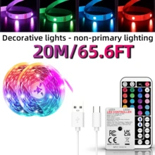 3.28英尺-100英尺 RGB LED燈條，附44鍵遙控器，可調顏色與亮度，安裝簡單，適用於臥室、房間、廚房、客廳，適合節日派對氛圍裝飾、聖誕裝飾、電視背光 - 多色光 - 查看 11
