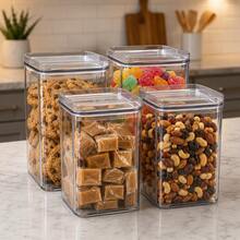 Kit 4 Potes Herméticos 1 Litro De Plastico Porta Condimentos - Visão 6