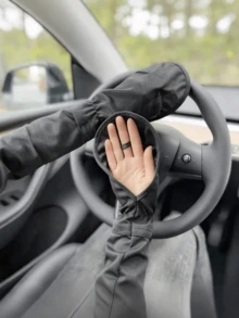 1對夏季防曬寬鬆冰絲袖套 馬蹄袖 駕駛手套 女款UV防曬手臂護套 騎單車冰絲袖 慢跑防曬手套 沙灘防曬手套 可水洗 - A - 查看 4