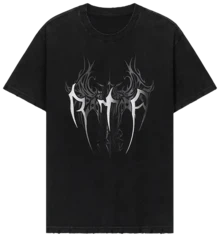 Vintage Retro Character Outline Print Daily T Shirt - Black - View 1