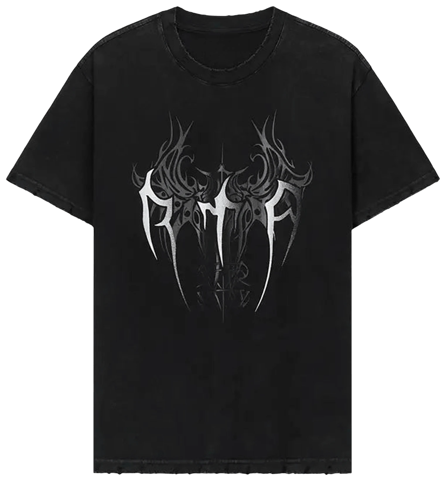 Vintage Retro Character Outline Print Daily T Shirt - Black - View 1