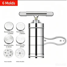 Stainless Steel Manual Pasta Machine Equipped With 5 Noodle Molds/6 Noodle Molds- Manual Crank Pasta Press, Suitable For Homemade Pasta, Pasta, And Lasagna, With Adjustable Thickness - 1 Pc - View 8